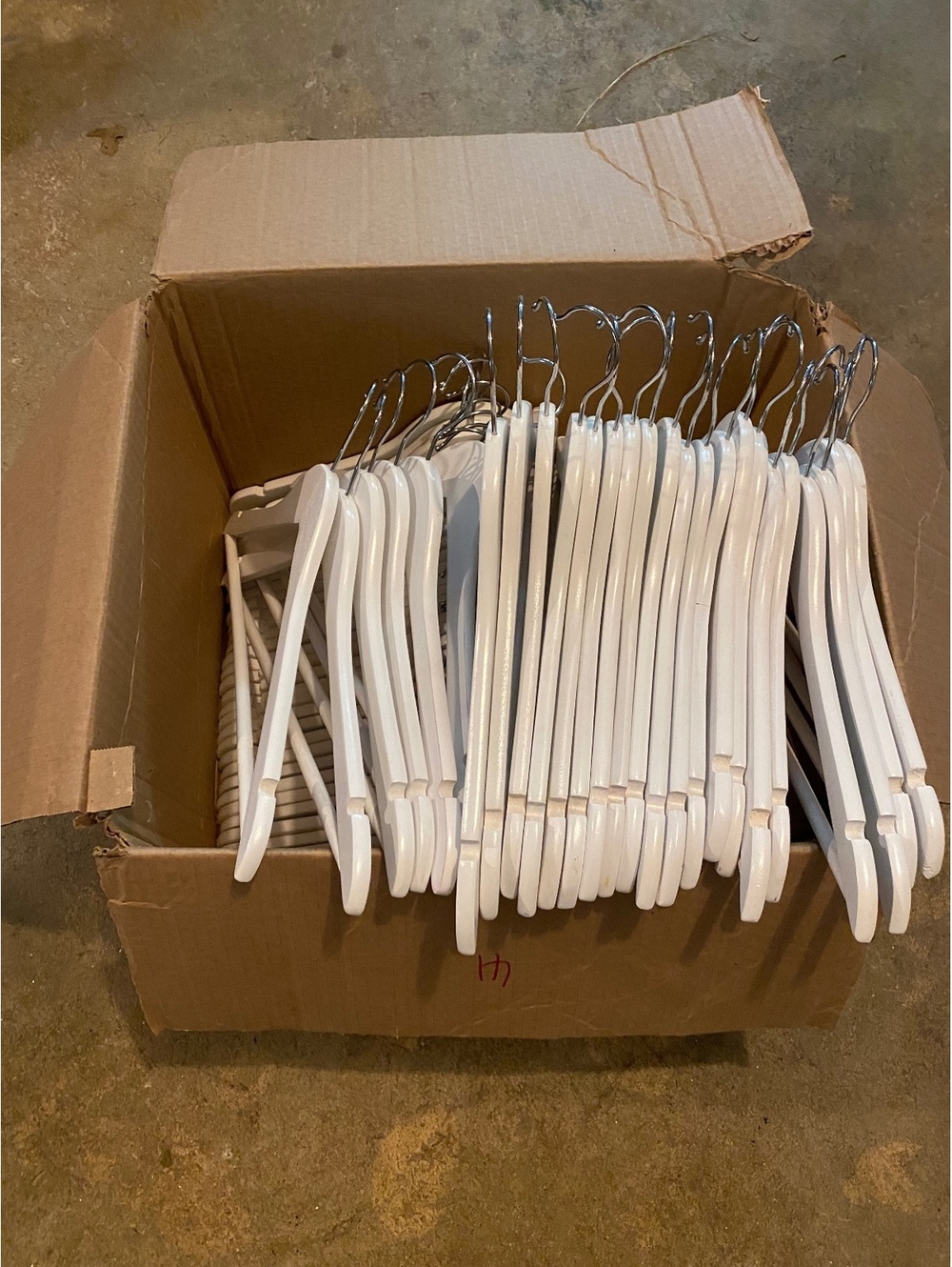 White Wooden Clothing Hangers (Bundle)